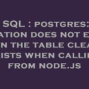 SQL Postgres Relation Does Not Exist When The Table Clearly Exists When Calling From Node Js