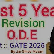 GATE Last 5 Years ODE Revision Last 5 Years GATE ODE Solution ODE Last 5 Years GATE Solution