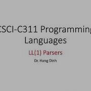 Programming Languages LL1 Parser