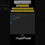 C Programming Isdigit Function Cprogramming Programming Coding Shorts