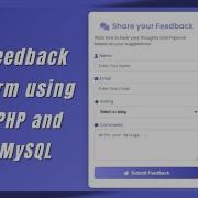 Feedback Form Using Html Css And Php FeedBack Page Using PHP Feedback Form With PHP And MySQL
