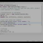 Scanner Class Example Arithmetic Java