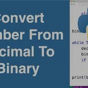 Convert A Decimal Number To A Binary Number Python Example