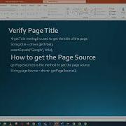 Verify Page Title Selenium WebDriver