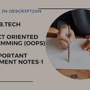 Assignment Notes 1 B Tech Object Oriented Programming OOPS Handwritten Notes