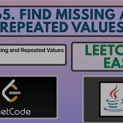 Leetcode 2965 Найти пропущенные и повторяющиеся значения Простое решение Решение на Java