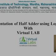 Implementation Of Half Adder Using Basic Gates Through Virtual Lab