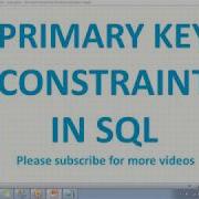 Primary Key Constraint In SQL SQL Primary Key