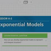 Exponential Models Lesson 6 2