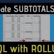 Промежуточные итоги с SQL с использованием ROLLUP