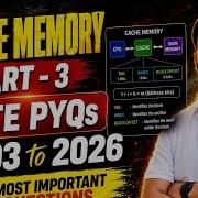 PART 3 CACHE MEMORY GATE PYQS GATE CSE 2027 2028 GATEWORRIORS MOST IMP PYQS