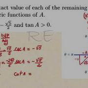 Exact Values Property Of Negative Angles Math 10 Lesson 3 Trig Functions Of Any Angle Video 6