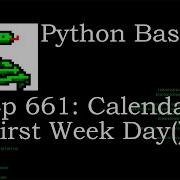 Python Basics Tutorial Calendar First Week Day Function