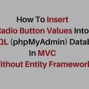 Добавление значений переключателя Radio Button в базу данных MySQL PhpMyAdmin 5 7 с использов