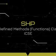 User Defined Methods Class 10 ICSE Programming ICSE Class10 Java Functions UserDefinedMethods