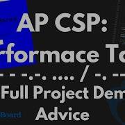 AP CSP Performance Task Project Tips