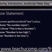 JavaScript Training Tutorial The Throw Statement
