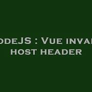 NodeJS Vue Invalid Host Header