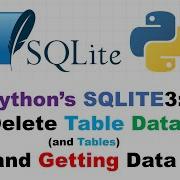 Python S SQLITE3 Delete Table Data And Tables And Getting Data