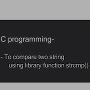Compare Two String Using Library Fumction PC Run