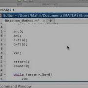 Bisection Method Matlab Code
