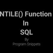 NTILE Function In MS SQL Server