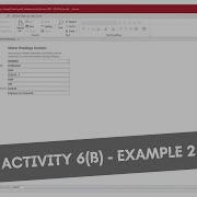 How To Complete Activity 6B Example 2