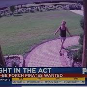 Caught In The Act Would Be Porch Pirate Scared Off By Homeowner
