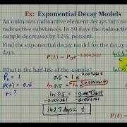Ex Exponential Decay Function Half Life