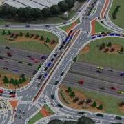 Ashford Dunwoody And Interstate 285 Diverging Diamond Interchange Visualization