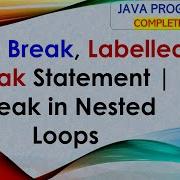 L25 Java Break Labelled Break Statement Break In Nested Loops Java Programming Lectures Hindi