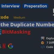 Find The Duplicate Bit Masking Approach LeetCode Interview Preparation Array Techies Code