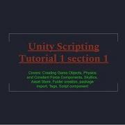 Unity 2018 1 Scripting Tutorial 1 Section 1 Physics Force Components Tags Script Component