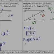 Geometry Lesson 9 1 Rectangle Area Perimeter And Diagonal