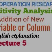 Sensitivity Analysis LPP Addition Of New Variable Column In English Post Optimality Analysis