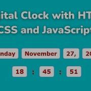 Digital Clock Using HTML CSS And JavaScript