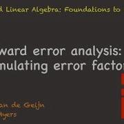 6 3 2 Backward Error Analysis Accumulating Error Factors