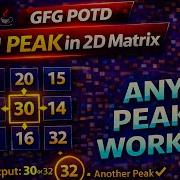 Find The Peak Element In A 2D Matrix GFG POTD Binary Search Java