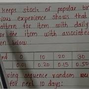 Simulation Problem 2 Monte Carlo Simulation Random Number Intervals Decision Science