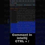 Comment In Intellij Single Line Comment Multi Line Comment CTRL Shorts
