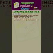 Python Program Snippet Armstrong Number One Liner Pythonprogramming Pythoncoding Shorts Trending