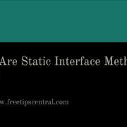 What Are Static Interface Methods In Java 8 Video