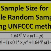 How To Calculate Sample Size For Simple Random Sampling Using The UNFCCC Method In Excel