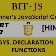 HINDI BIT JS Beginner S JavaScript Course Part 7 Arrays And Array Functions