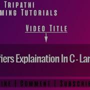 Identifiers Part 8 Identifiers In C Programming C Tutorials Identifiers And Keywords In C