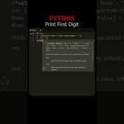 How To Print First Digit Python Language Shorts Python Program