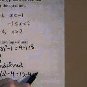 Evaluating And Drawing The Graph Of A Piecewise Defined Function