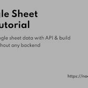 Google Sheet API Tutorial