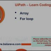 UiPath Learn Coding Array For Loop