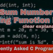 C Program To Sum Of Two Numbers Using Functions PPS Programs BTech Yamini Academy